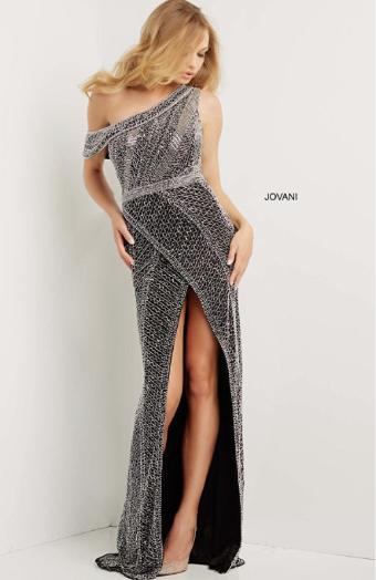 Jovani Sale Style #08454 #0 default Black/Silver thumbnail